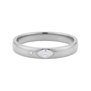 Gold ring set with a marquise.