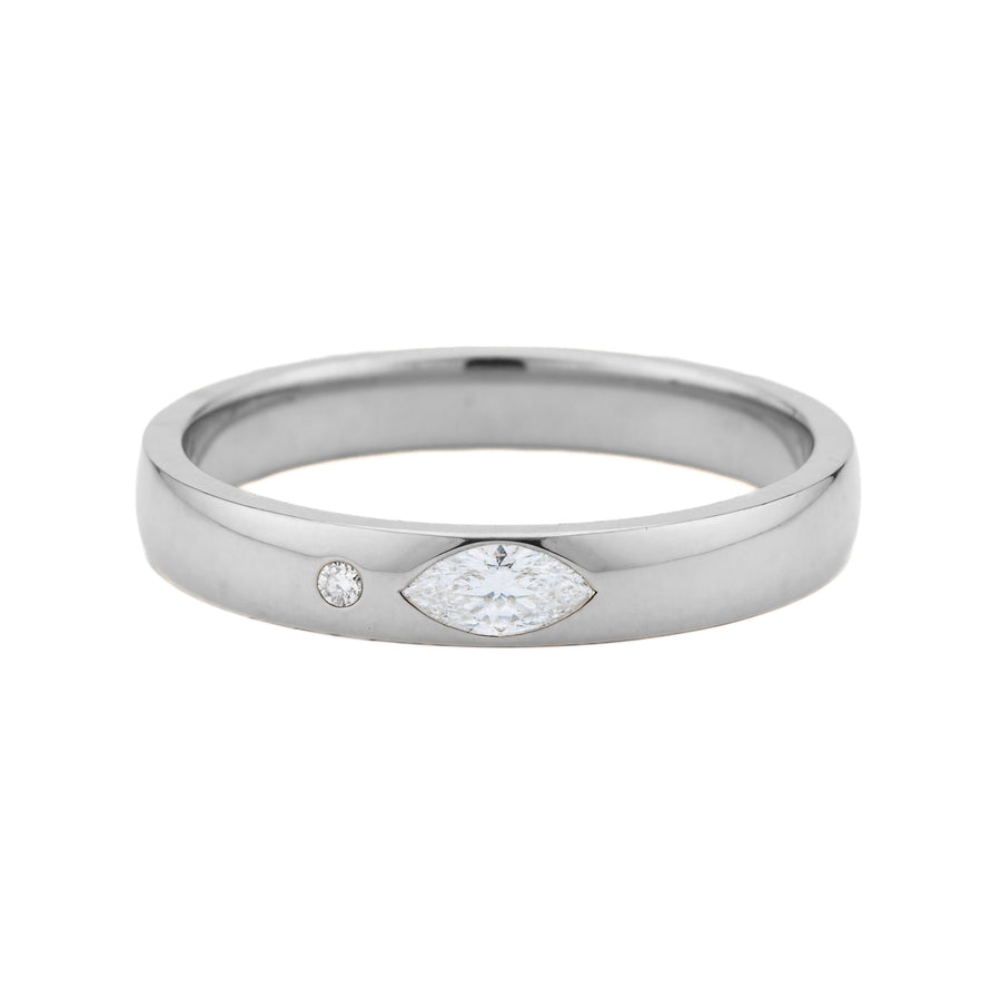 Gold ring set with a marquise.