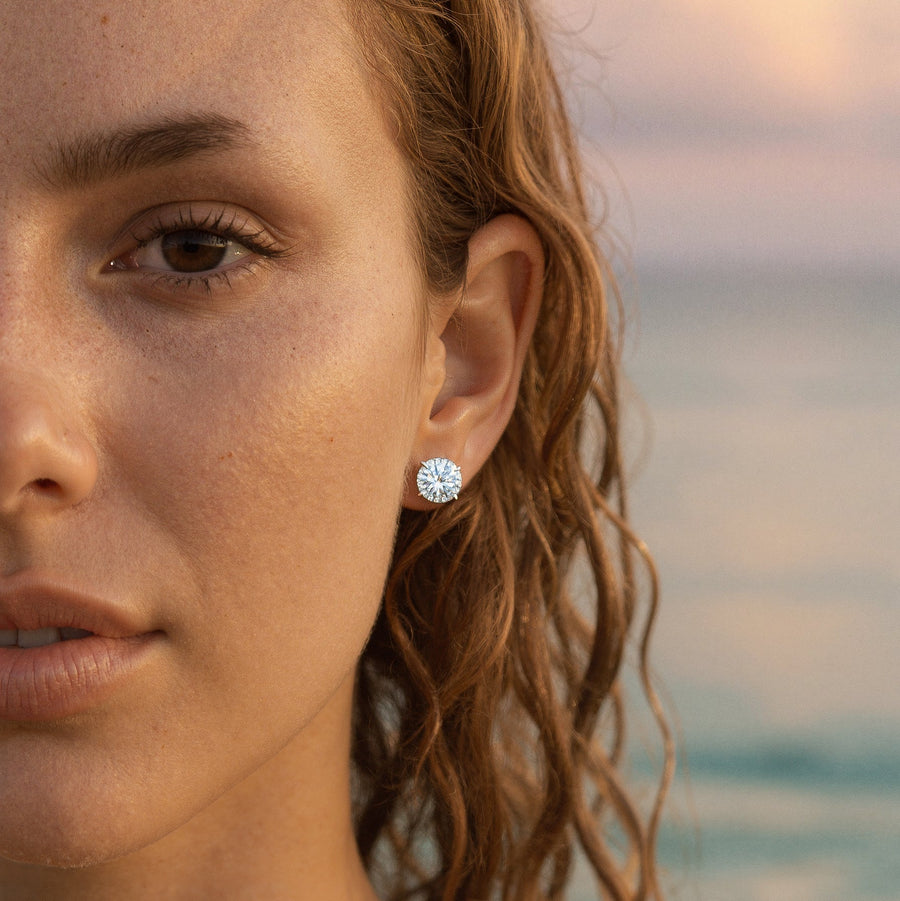 עגילי מרטיני יהלום 1 קראט - קליפורניה